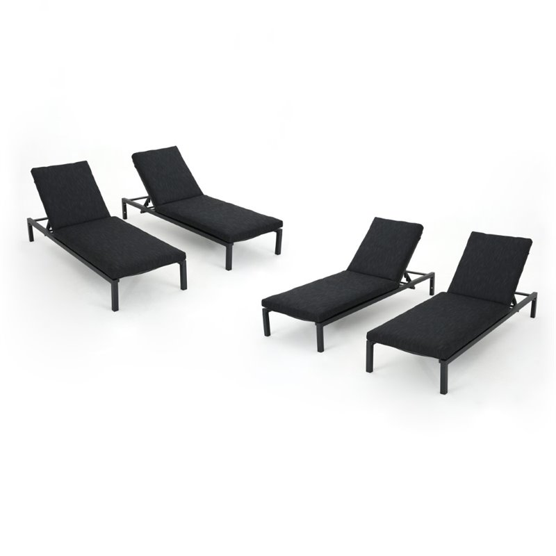 black aluminum outdoor chaise lounge