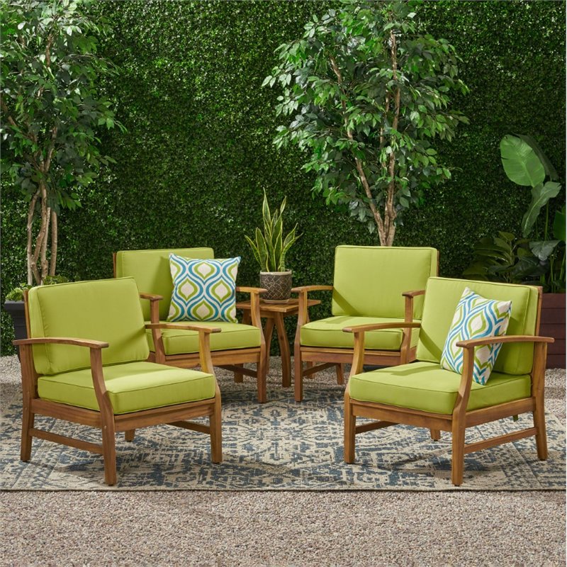 perla outdoor acacia wood club chair