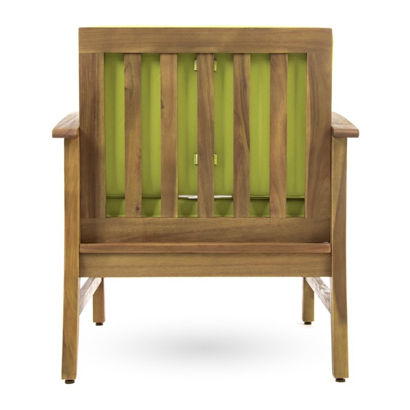 Noble House Perla Outdoor Acacia Wood Club Chair in Teak (Set of 4