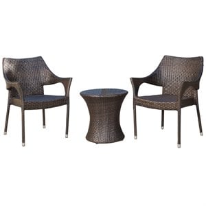 noble house mirage 3 piece outdoor wicker conversation set in brown