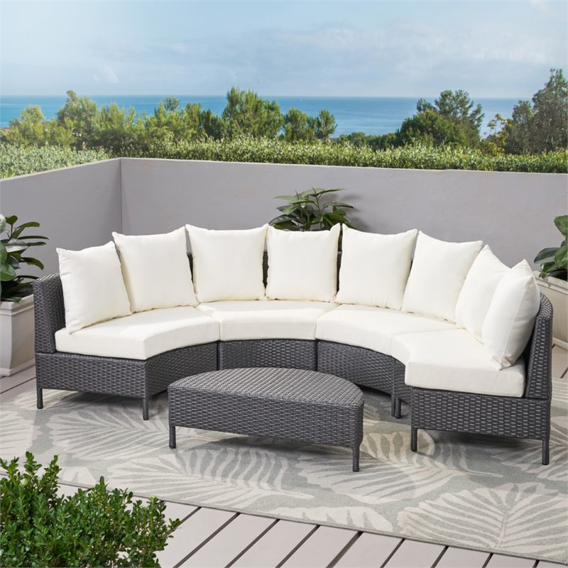 Wicker discount sectional indoor