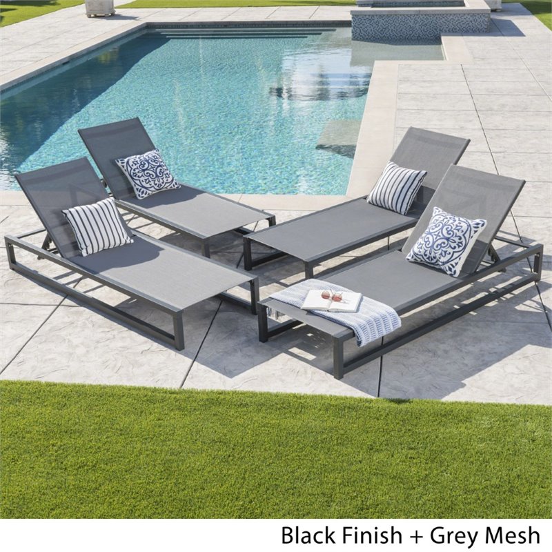 modesta outdoor aluminum mesh chaise