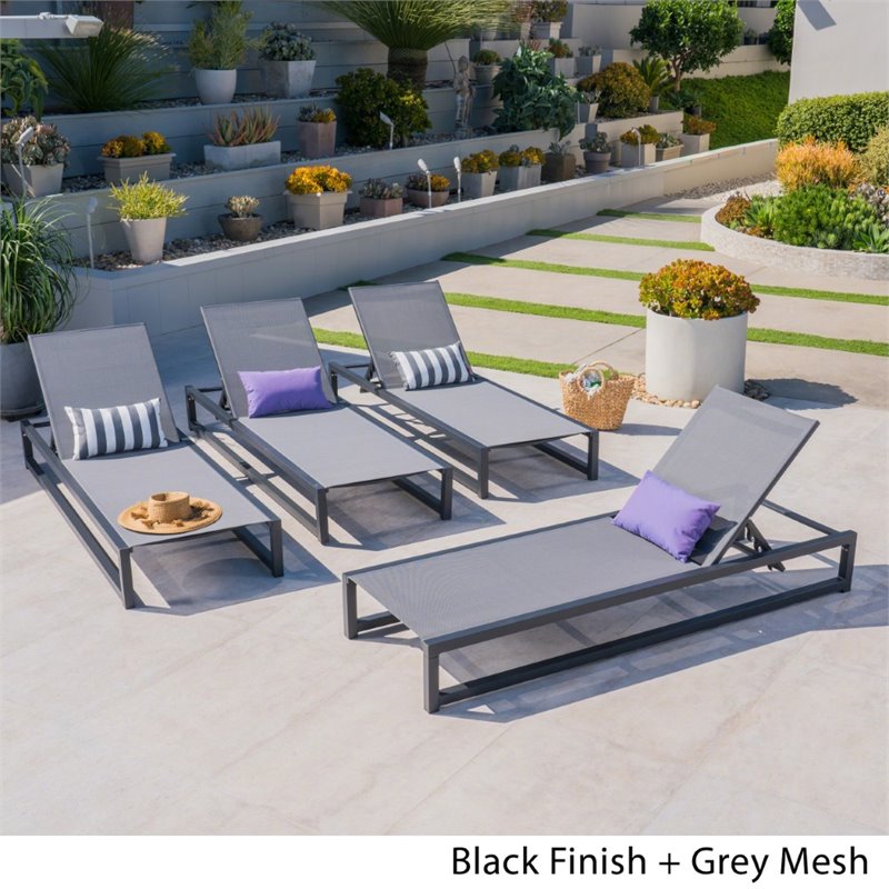 modesta outdoor aluminum mesh chaise