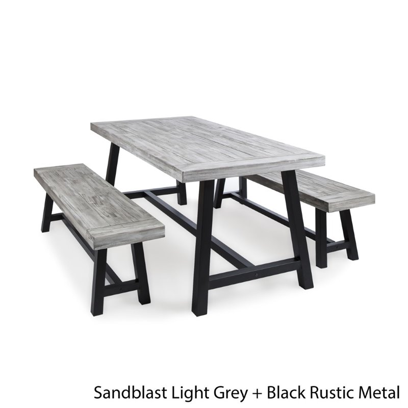 carlisle 3pc rustic wood patio dining set