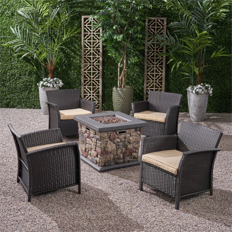 St Lucia 5 Piece Outdoor Wicker Chair, St Lucia Outdoor Furniture