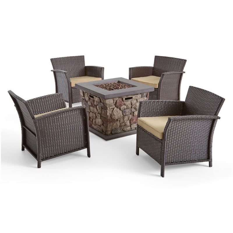 St Lucia 5 Piece Outdoor Wicker Chair, St Lucia Wicker Outdoor Furniture