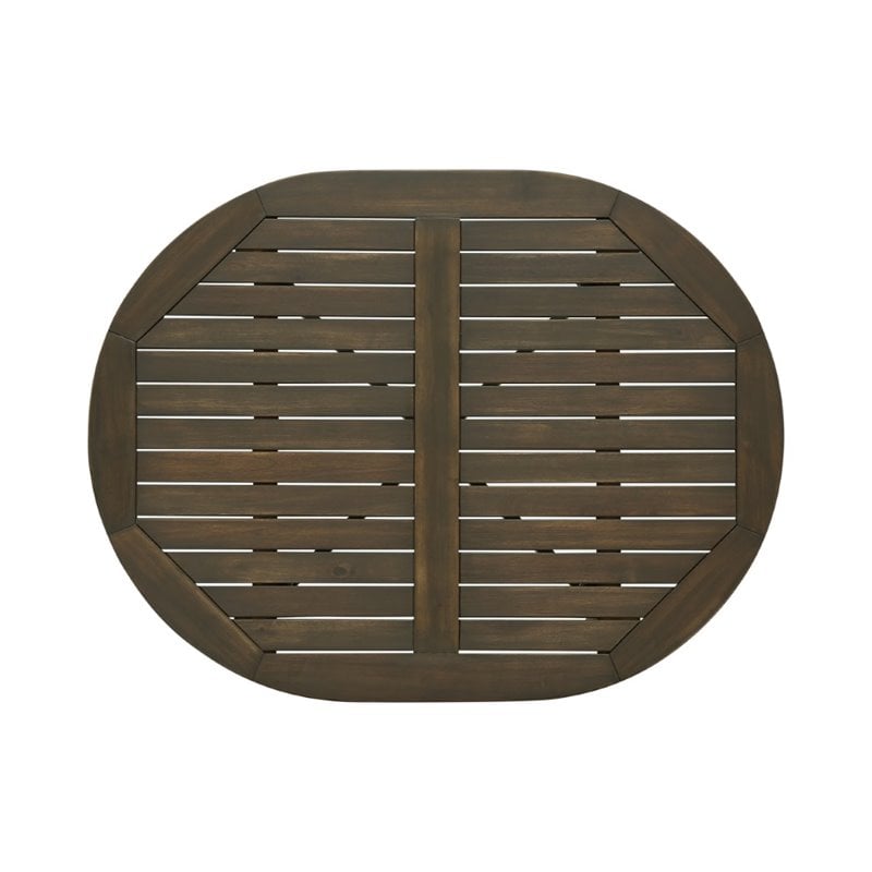 Noble House Stamford Outdoor Acacia Wood Bar Table in Gray