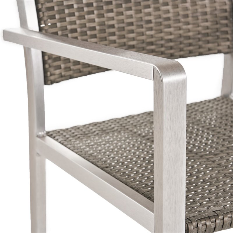 Noble House Cape Coral 16-Piece Outdoor Estate Collection with Firepit in Silver