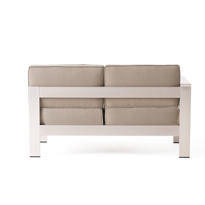 Noble House Cape Coral 16-Piece Outdoor Estate Collection with Firepit in Silver