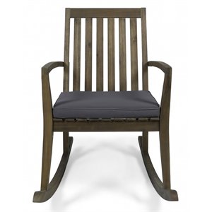 noble house montrose outdoor acacia wood rocking chair in gray