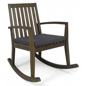 noble house montrose outdoor acacia wood rocking chair in gray
