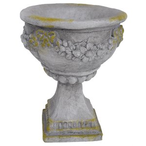 noble house cassia outdoor roman chalice garden urn planter in gray with moss