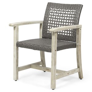 noble house hampton outdoor acacia wood dining chair (set of 2)