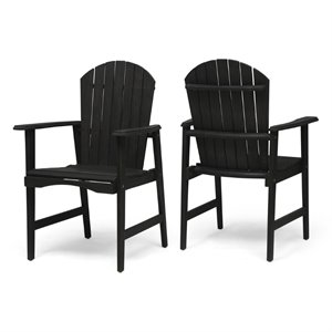 noble house malibu outdoor acacia wood dining chair (set of 2)