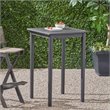 Noble House Polaris Outdoor Acacia Wood Bar Table in Dark Gray