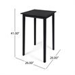Noble House Polaris Outdoor Acacia Wood Bar Table in Dark Gray