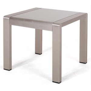 noble house cape coral outdoor glass top aluminum side table
