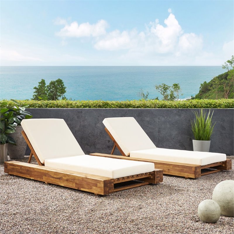 lawrence outdoor reclining chaise lounge with cushion