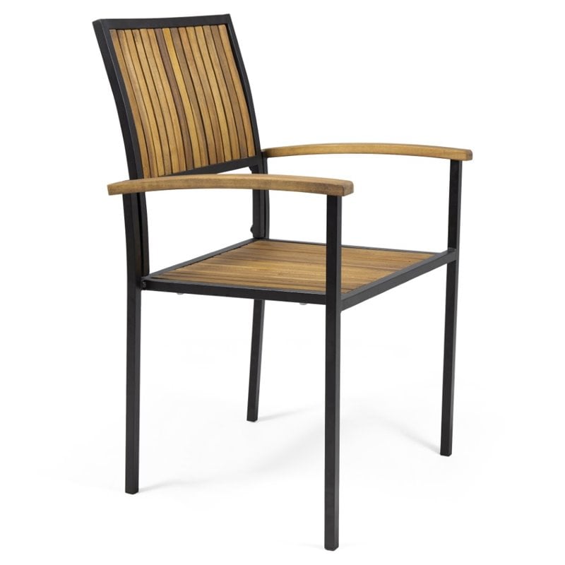 Iron and wood online dining chairs