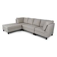 Baxton Studio Adalynn Right Facing Faux Leather Sectional in White