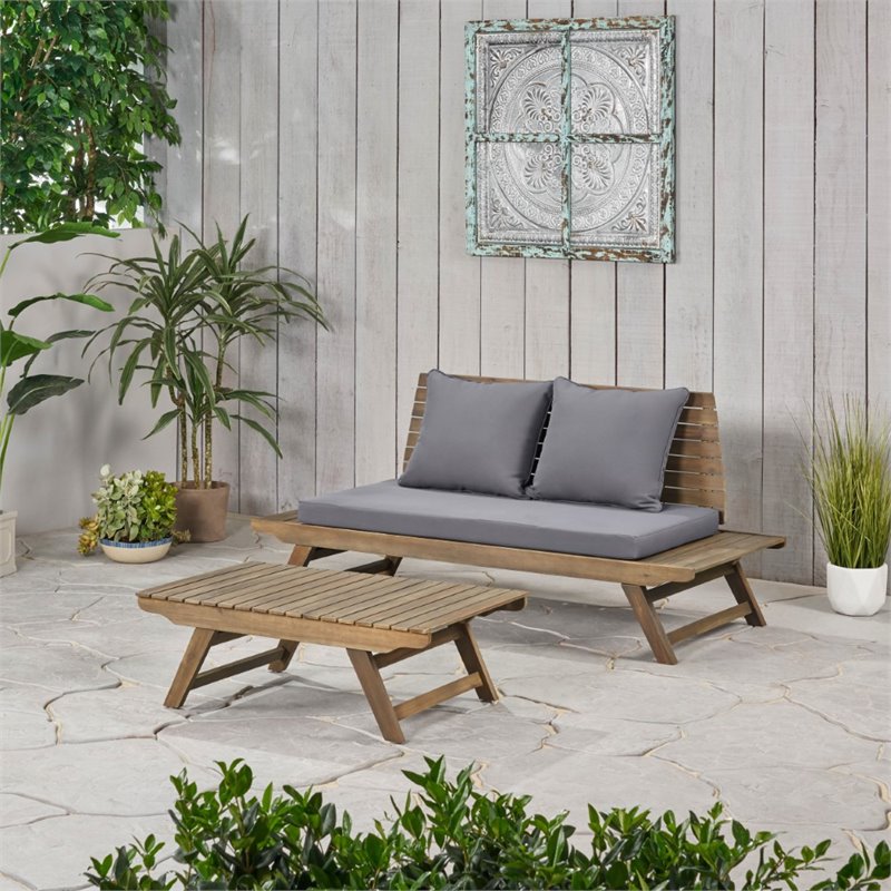 Kailee outdoor store wooden loveseat