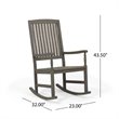 Noble House Arcadia Outdoor Acacia Wood Rocking Chair in Gray (Set of 2)