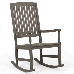 noble house arcadia outdoor acacia wood rocking chair in gray (set of 2)