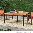 Noble House Lankershim Outdoor Acacia Wood Dining Table in Teak and Rustic Metal