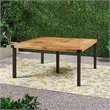 Noble House Lankershim Outdoor Acacia Wood Dining Table in Teak and Rustic Metal
