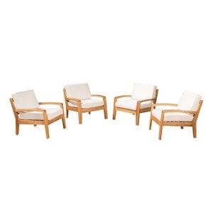 noble house grenada outdoor acacia wood club chair (set of 4)