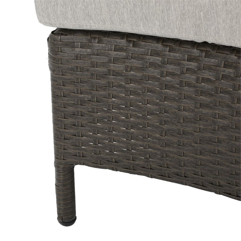 Noble House Newton 5 Piece Outdoor Wicker Sectional Sofa Set in Brown