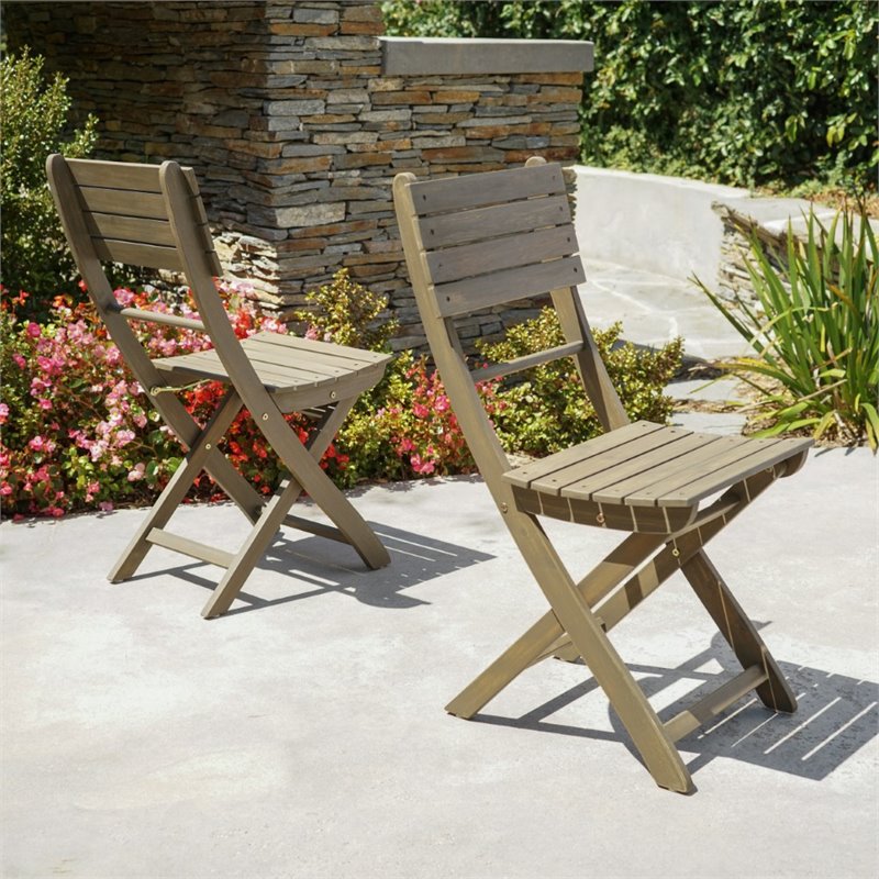 grey wood bistro set