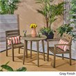 Noble House Stamford 3-Piece Outdoor Acacia Wood Bistro Set in Gray