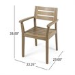 Noble House Stamford 3-Piece Outdoor Acacia Wood Bistro Set in Gray