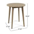 Noble House Stamford 3-Piece Outdoor Acacia Wood Bistro Set in Gray