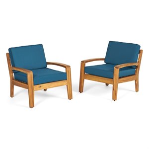 noble house grenada outdoor acacia wood club chair (set of 2)