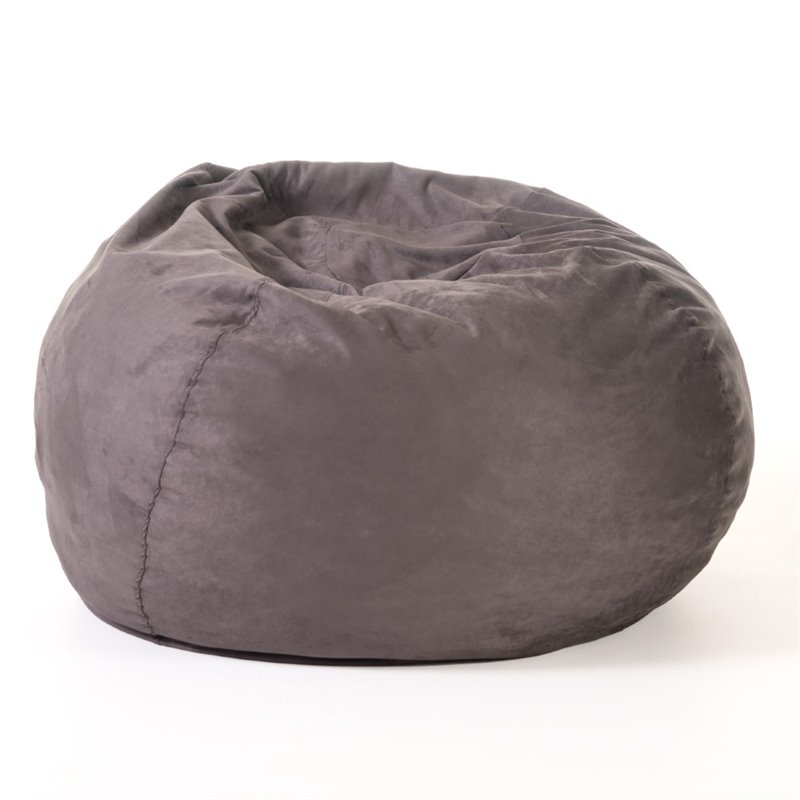 Noble House 5 ft. Midnight Blue Suede Polyester Bean Bag