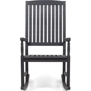 noble house arcadia outdoor acacia wood rocking chair dark gray
