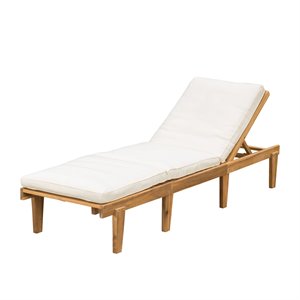 noble house ariana teak acacia wood chaise lounge with cushion