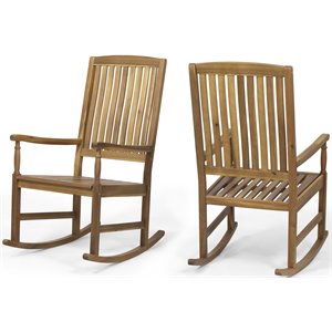 noble house arcadia outdoor acacia wood rocking chairs (set of 2) teak