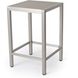 Noble House Cape Coral Outdoor Grey Alumnimum Bar Table with Glass Top
