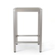 Noble House Cape Coral Outdoor Grey Alumnimum Bar Table with Glass Top