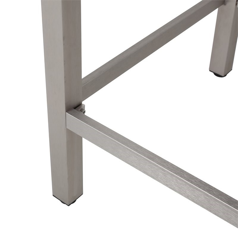 Noble House Cape Coral Outdoor Grey Alumnimum Bar Table with Glass Top