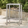 Noble House Cape Coral Outdoor Grey Alumnimum Bar Table with Glass Top