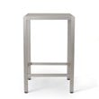 Noble House Cape Coral Outdoor Grey Alumnimum Bar Table with Glass Top