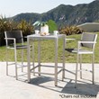 Noble House Cape Coral Outdoor Grey Alumnimum Bar Table with Glass Top