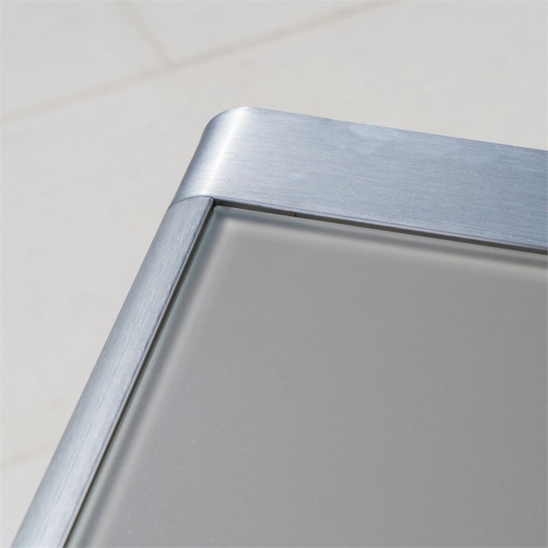 Noble House Cape Coral Outdoor Grey Alumnimum Bar Table with Glass Top