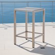 Noble House Cape Coral Outdoor Grey Alumnimum Bar Table with Glass Top