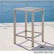 Noble House Cape Coral Outdoor Grey Alumnimum Bar Table with Glass Top
