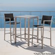 Noble House Cape Coral Outdoor Grey Alumnimum Bar Table with Glass Top
